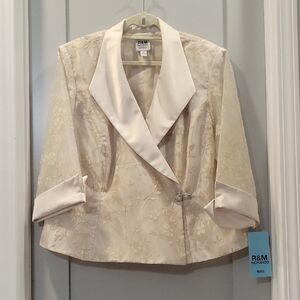 R&M Richards Cream Floral Suit Jacket